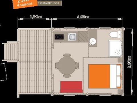 TENTE TOILE ET BOIS 2 personnes - Lodge  Africa 1 chambre