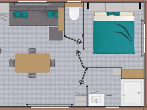 MOBILHOME 6 personnes - CONFORT 30-2 - maxi 4 adultes - TV, 2 chambres (lit 160*200), environ 30m², 2 chiliennes
