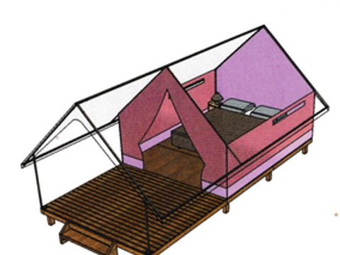 TENTE TOILE ET BOIS 2 personnes - Canada Treck Lit double