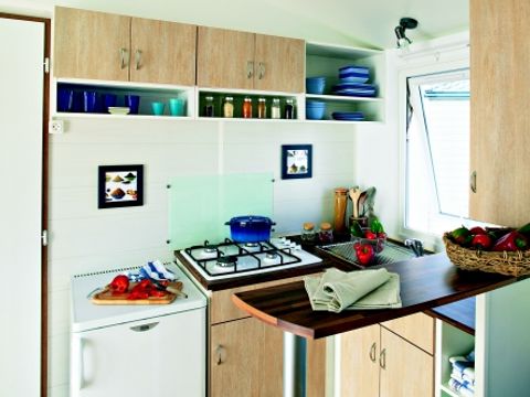 Mobilhome 5 personnes - Standard 29m² 2 chambres + Terrasse 12m² + TV + Climatisation