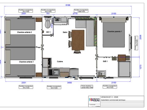 Mobilhome 6 personnes - Mobilhome PRIVILEGE - GALA - 3 chambres - SAMEDI