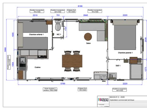 Mobilhome 4 personnes - Mobilhome PRIVILEGE - ELSTAR - 2 chambres - SAMEDI