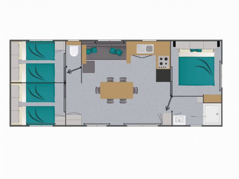 MOBILHOME 6 personnes - Prestige Lagoon- Piéton- 6P 3Ch 36m2