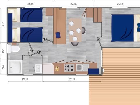 MOBILHOME 5 personnes - Evasion Groix- Quartier piéton- 4/5P 2Ch 25m2