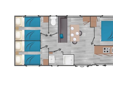 MOBILHOME 6 personnes - Confort+ Glénan 6Pers 3Ch  32m2