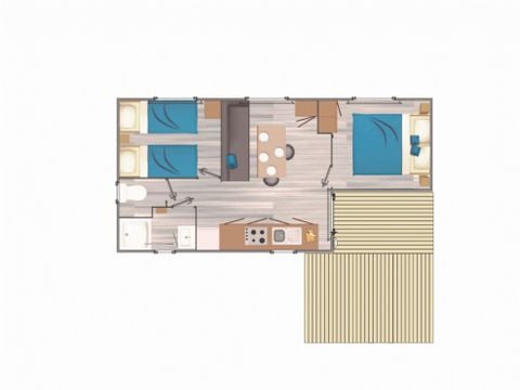 MOBILHOME 5 personnes - Confort+ Belle Ile 4/5 Pers 2 Ch 25m2