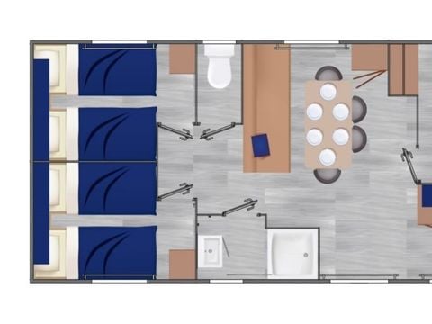 MOBILHOME 6 personnes - Evasion Belle Etoile- Quartier piéton- 6P 3Ch 32m2