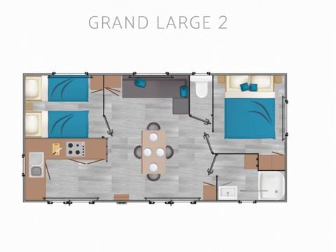 MOBILHOME 5 personnes - Premium Grand Large 4/5 Pers 2 Ch 30m2