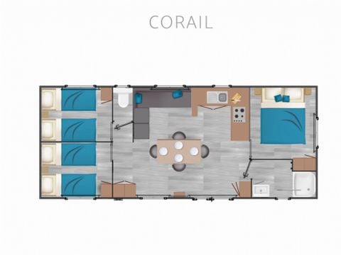 MOBILHOME 6 personnes - Premium Corail - 6 Pers 3 Ch 36m2