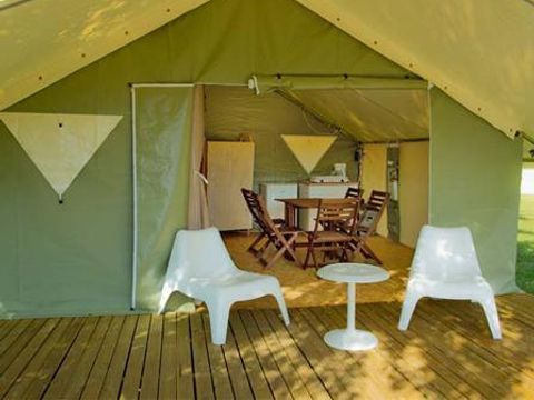 Tente en toile et en bois 5 personnes - Lodge