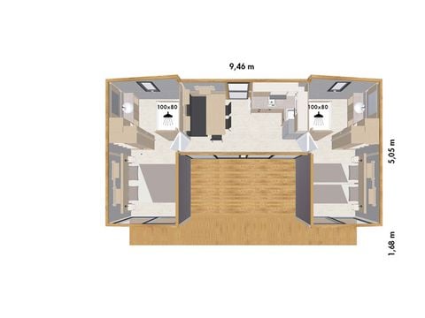 MOBILHOME 4 personnes - COTTAGE PREMIUM PLUS