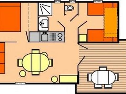 CHALET 4 personnes - JONQUILLE- 2 chambres - terrasse couverte -