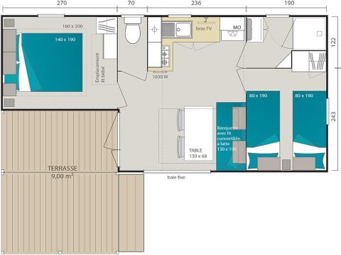 MOBILHOME 4 personnes - MH2 Confort
