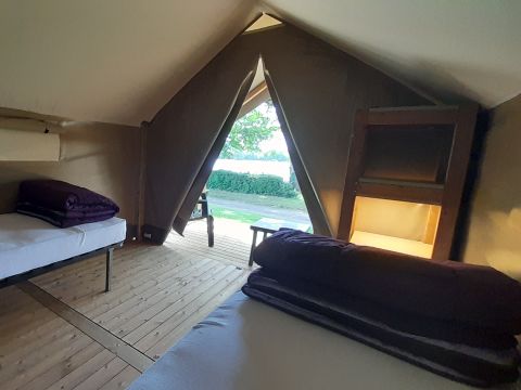 Tente en toile et en bois 2 personnes - Mini-tente safari du randonneur