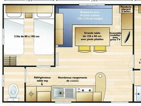MOBILHOME 4 personnes - SUPER MERCURE 28m² / 2 chambres - sans terrasse