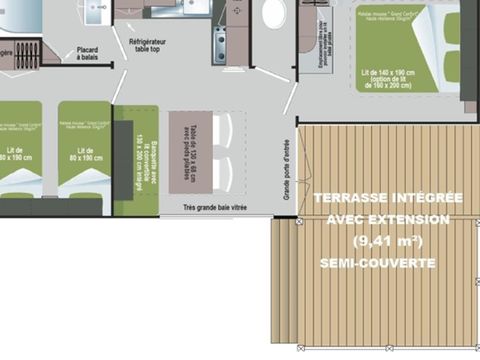 MOBILHOME 4 personnes - LODGIA - 2 chambres - terrasse intégrée