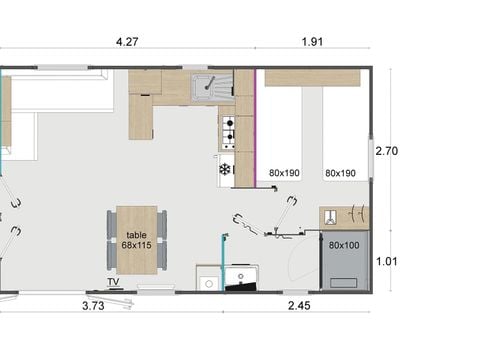 MOBILHOME 4 personnes - PREMIUM 30 m²