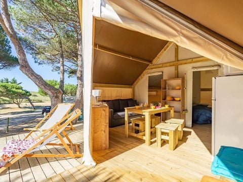 Tente en toile et en bois 4 personnes - LODGE TENTE - sans sanitaire