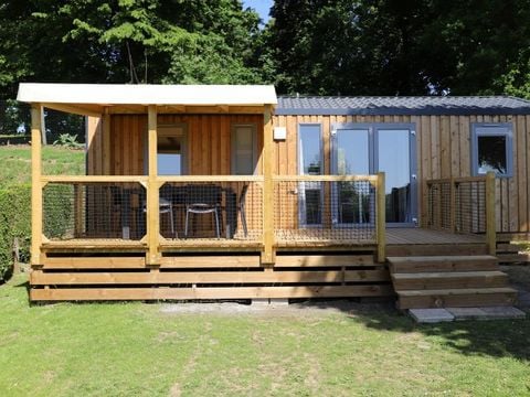 MOBILHOME 6 personnes - Confort 32m² - 3 chambres + terrasse semi-couverte