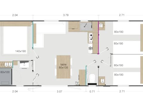 MOBILHOME 8 personnes - Trimaran 34m²