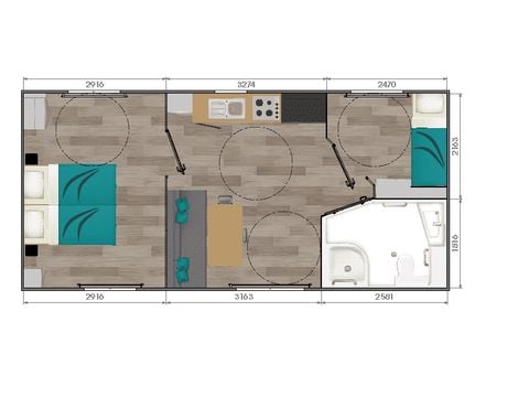 MOBILHOME 4 personnes - CONFORT 2 Chambres /Terrasse 