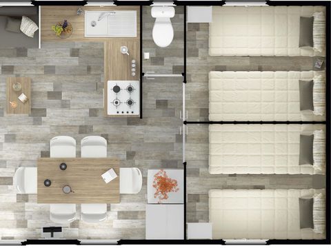 Mobilhome 6 personnes - PREMIUM - 3 chambres - Jacuzzi