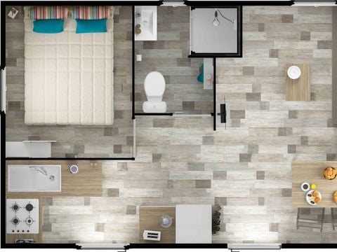 MOBILHOME 2 personnes - COSY Duo 1chambre (été : Arrivée Dimanche)