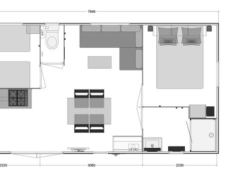 MOBILHOME 4 personnes - CONFORT Family 2 chambres