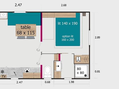 MOBILHOME 3 personnes - 1 chambre M