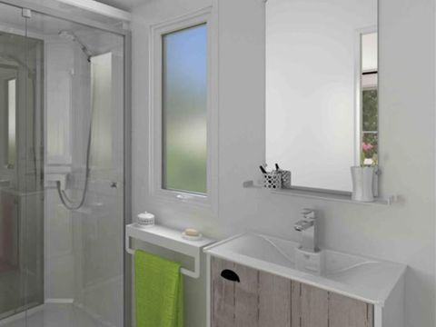 MOBILHOME 6 personnes - PREMIUM 36m² - 3 chambres - 2 SDB - Terrasse Couverte