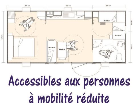 MOBILHOME 5 personnes - Premium 31m² - 2 chambres - terrasse couverte - PMR