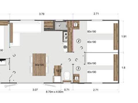 MOBILHOME 6 personnes - Mobil Home - 3 chambres