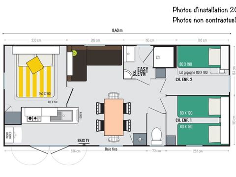 MOBILHOME 6 personnes - New Espace 31m² Clim TV