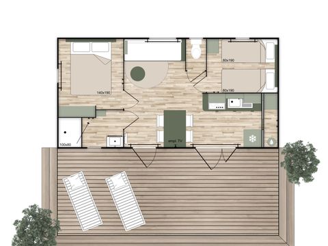 MOBILHOME 4 personnes - Confort - 2 chambres