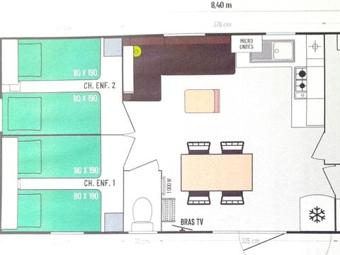Mobilhome 6 personnes - Nouveau Cottage - 3 chambres - 31m²