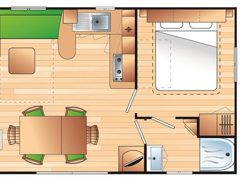 MOBILHOME 6 personnes - Cabane du pêcheur (3 chambres)
