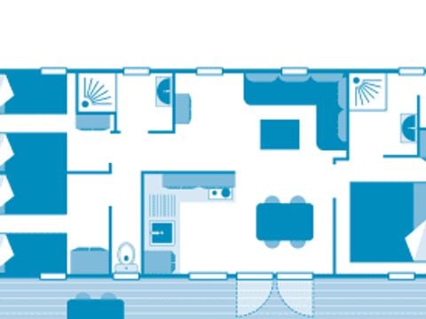 MOBILHOME 6 personnes - Cottage Nautilus 6p 3ch 2Sdb Premium