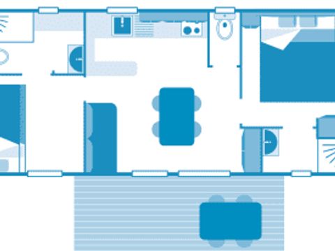 MOBILHOME 4 personnes - Cottage Family 4p 2ch Premium