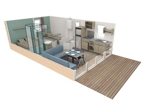 MOBILHOME 6 personnes - Confort TV - 3 bedrooms + terrace -