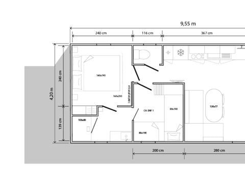 MOBILHOME 4 personnes - LA LITTORELLE Parcelle 5- 2 chambres