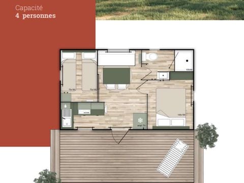 MOBILHOME 4 personnes - LA POTENTILLE DES MARAIS Parcelle 3 - 2 chambres