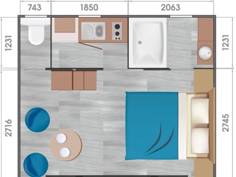 MOBILHOME 2 personnes - Suite Les Voiles avec Spa 26m² Premium