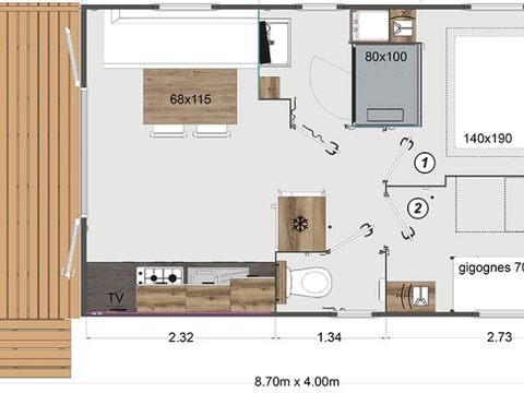 MOBILHOME 4 personnes - EOLIA