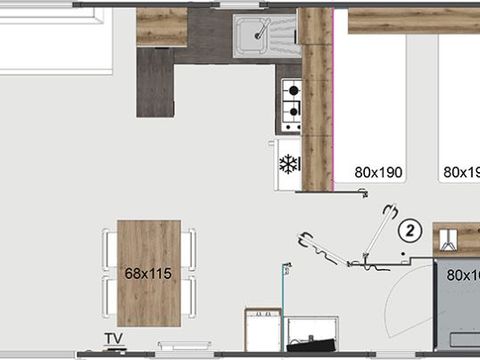 MOBILHOME 6 personnes - BORA 2 Chambres 4/6 Places
