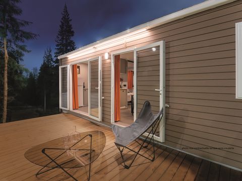MOBILHOME 4 personnes - Premium 29m² - 2 chambres + terrasse semi-couverte + TV + LV + clim + draps inclus