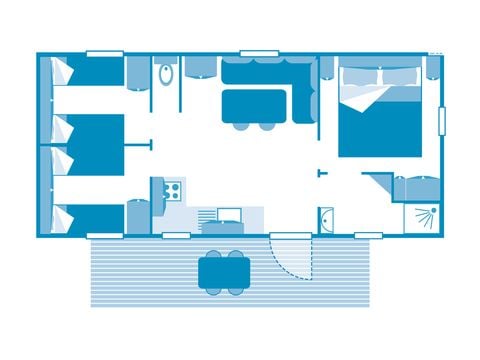 MOBILHOME 7 personnes - COTTAGE 6/7p 3ch **