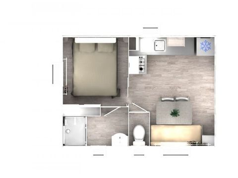 MOBILHOME 2 personnes - Couple (1 Chambre)