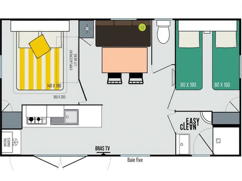 MOBILHOME 6 personnes - Riviera (2 Chambres)