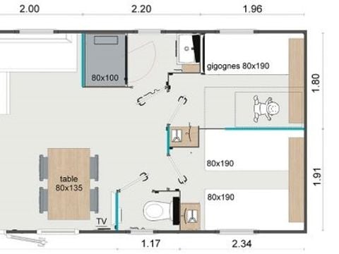 MOBILHOME 6 personnes - Familia (3 Chambres)