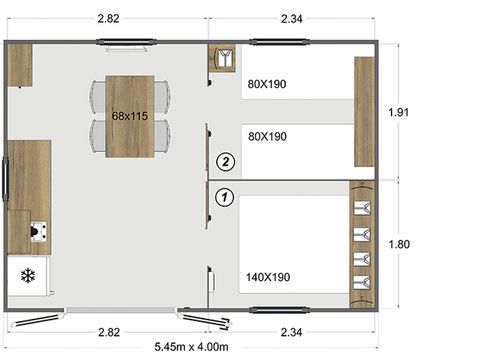 MOBILHOME 4 personnes - Cabane (sans sanitaires) TITHOME